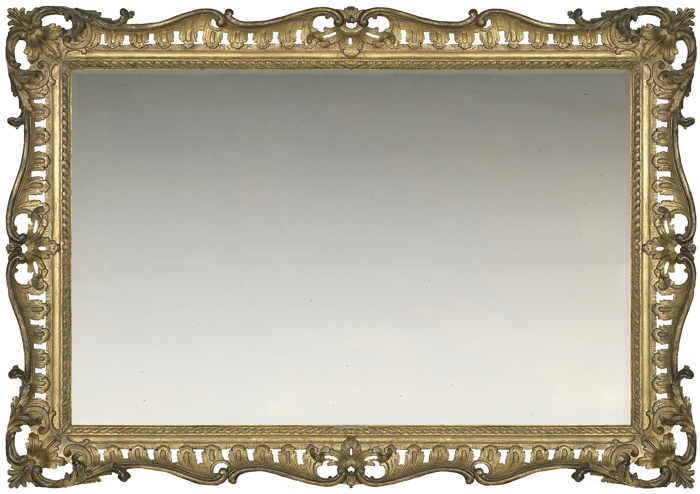 Mid-18th century hand carved British Rococo frame